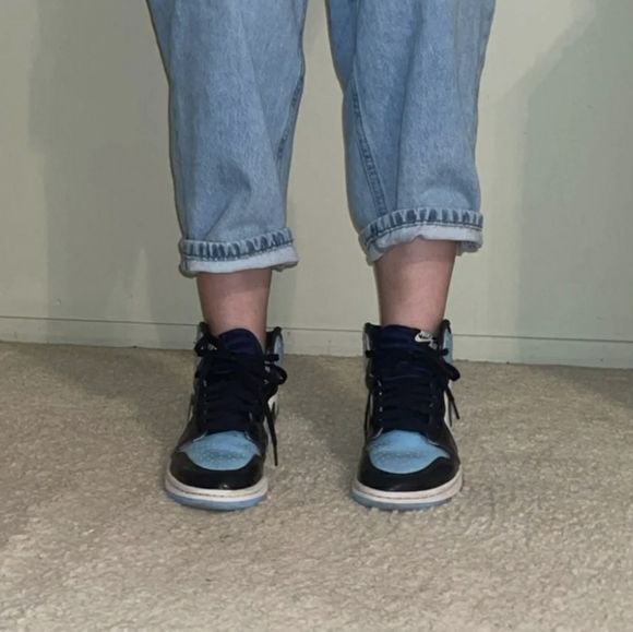 Baby blue air Jordan 1s